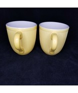 Home Ceramic Yellow Ribbed Mugs Yellow Set of 2 Coffee Mugs Target Brand... - £19.91 GBP