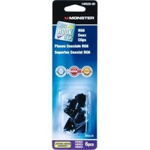 Monster Cable Coax Cable Clips RG6 75 Ohm Black 6 Pack - £19.31 GBP