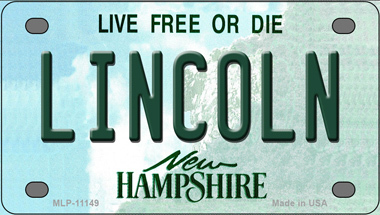 Lincoln New Hampshire Novelty Mini Metal License Plate Tag - $14.95