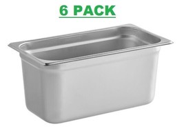6 Pack Choice 1/3 Size 6 In. Deep Anti-Jam Stainless Steel Steam Table H... - $137.99