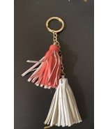 Tasseled Keychain Red White - $6.86 CAD
