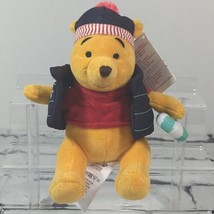 Disney Winnie the Pooh Winter Christmas beanbag Plush Stuffed Animal W/Tags  - £12.66 GBP