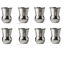 Stainless Steel Moroccan Hammered Tumbler Mughlai Drinking Glass 375ML Set Of 8 - £51.54 GBP