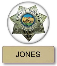 RENO 911 Officer JONES pin Fastener Name Badge &amp; Deputy Button Halloween... - £14.38 GBP