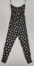 Ralph Lauren Denim &amp; Supply Jumpsuit Womens Small Black Floral Casual Strapless - £35.22 GBP