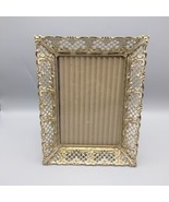 Easel Picture Frame Gold Ornate Metal Filigree MCM Hollywood Regency Fit... - $14.83