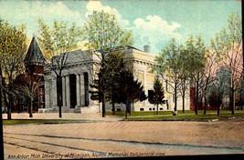 Alumni Memorial Hall Michigan U Of M Ann Arbor Mi Antique 1909 Postcard BK48 - £4.65 GBP