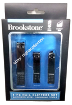 LOT 2 x Travel KitBrookstone Nail Clippers 3pc Set Anodized Steel Groomi... - $16.82