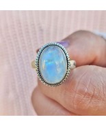 925 Sterling Silver Moonstone gemstone Birthstone Women Ring Jewelry - $25.76 CAD+