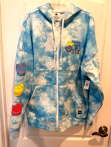 Disney Eats Macaron Spirit Jersey Full Zip Hoodie Adult WDW XL Blue Tie Dye Puff - £37.05 GBP