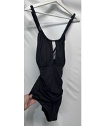 Kenneth Cole Swimsuit Rich Black One Piece Adjustable Straps Ruched Slim... - $32.55 CAD