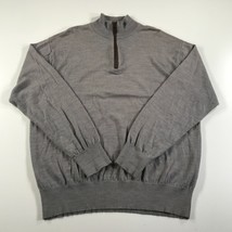 Orvis Sweater Mens Extra Large Gray Merino Wool Quarter Zip Soft Stretch Knit - £27.21 GBP