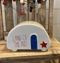 New RAE DUNN Patriotic “LAND OF THE FREE” Camper 4th Of July Independenc... - £18.19 GBP