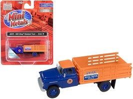1955 Chevrolet Stakebed Truck "Union 76" Blue and Orange 1/87 (HO) Scale Model b - $84.78 CAD