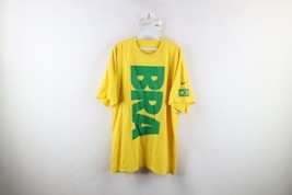 Vintage Nike Mens 2XL Faded Spell Out Big Logo Brasil Brazil Soccer T-Shirt - £30.15 GBP