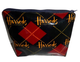 Harrods Knightbridge Argyle PVC  Cosmetic Make-Up Bag Zippered United Ki... - $19.99