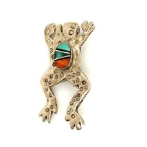Vintage Sterling Sign M Arnold Maloney Navajo Turquoise Spiny Oyster Fro... - $102.37 CAD