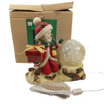 Vintage Santas Christmas Lighted Snowman Snowball 10.5&quot; Figurine - £16.89 GBP