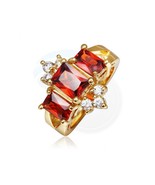 Size 8 Brass 18K Yellow Gold Plated Zircon Crystal Lady Women Ring - £11.60 GBP