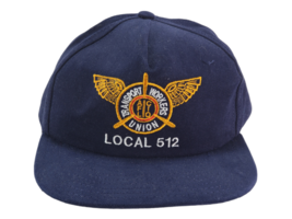 Local 512 Transport Workers union embroidered Mesh hat cap adjustable Navy - $12.44