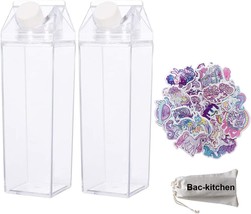 Clear Square Milk Bottles That Are Bpa-Free And Come In Two Packs Make The - £30.44 GBP