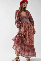 New Free People Golden Hour Maxi Dress $168  X-SMALL  Ivory/Tea Combo Floral - £90.77 GBP