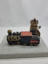 Vintage Miniature Railroad Train Engine Oil Lamp Ceramic Silverton Color... - £17.84 GBP