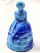 Vintage SUMMIT ART GLASS 5&quot; MELANIE SOUTHERN BELLE - Blue/Blue Slag - NO... - $20.88