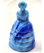 Vintage SUMMIT ART GLASS 5&quot; MELANIE SOUTHERN BELLE - Blue/Blue Slag - NO... - $28.36 CAD