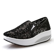 Casual Woman Pumps Summer New Sequins Net Yarn Shoes Breathable Swing Shoes Wome - £28.14 GBP