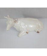 1968 Holland Mold Christmas Nativity Off White &amp; Gold 3.5&quot; Bull - $354.39 MXN