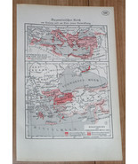 1938 ORIGINAL VINTAGE MAP OF BYZANTINE EMPIRE / OTTOMAN AMPIRE - £14.50 GBP