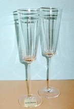 Wedgwood Sloane Square Champagne Flute Set of 2 Crystal Germany 10.25&quot;H New - £38.32 GBP