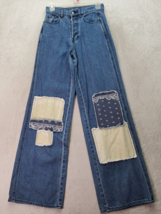 PacSun Jeans Womens 24 Blue Denim Medium Wash Patch Baggy High Rise Butt... - £18.11 GBP