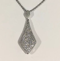 Sterling Silver Triangle Shape Dangling Pendant With Necklace And Shiny ... - $66.00