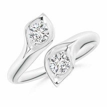 Authenticity Guarantee 
Angara Natural 4mm White Diamond Fashion Ring in Plat... - £1,887.35 GBP