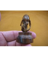 (tb-dolph-2) Mama + baby Dolphin TAGUA NUT palm figurine Bali detailed c... - $932.85 MXN