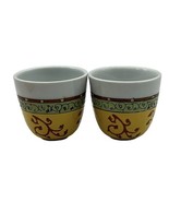 Pier 1 Tea Cup Sake Bohemian Yellow Green Red White Set of 2 4 ounce - £9.16 GBP