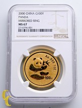 2000 Gold Chinese Panda 1 oz. G500Y Mirrored Ring Graded by NGC as MS-67! - £6,761.98 GBP