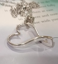 Floating heart necklace made from a vintage fork, valentine, anniversary... - $24.00