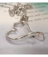Floating heart necklace made from a vintage fork, valentine, anniversary... - £18.87 GBP