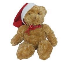 Hallmark Christmas Teddy Bear Bow Santa Hat Plush Stuffed Animal 15.5" - £20.51 GBP