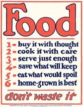 Food Don&#39;t Waste It - Philadelphia - World War I - Propaganda Poster Magnet - £9.58 GBP