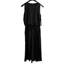 Vince Camuto Jumpsuit Womens 10 Black Crepe Wide Leg Crop Sleeveless Eve... - $45.46