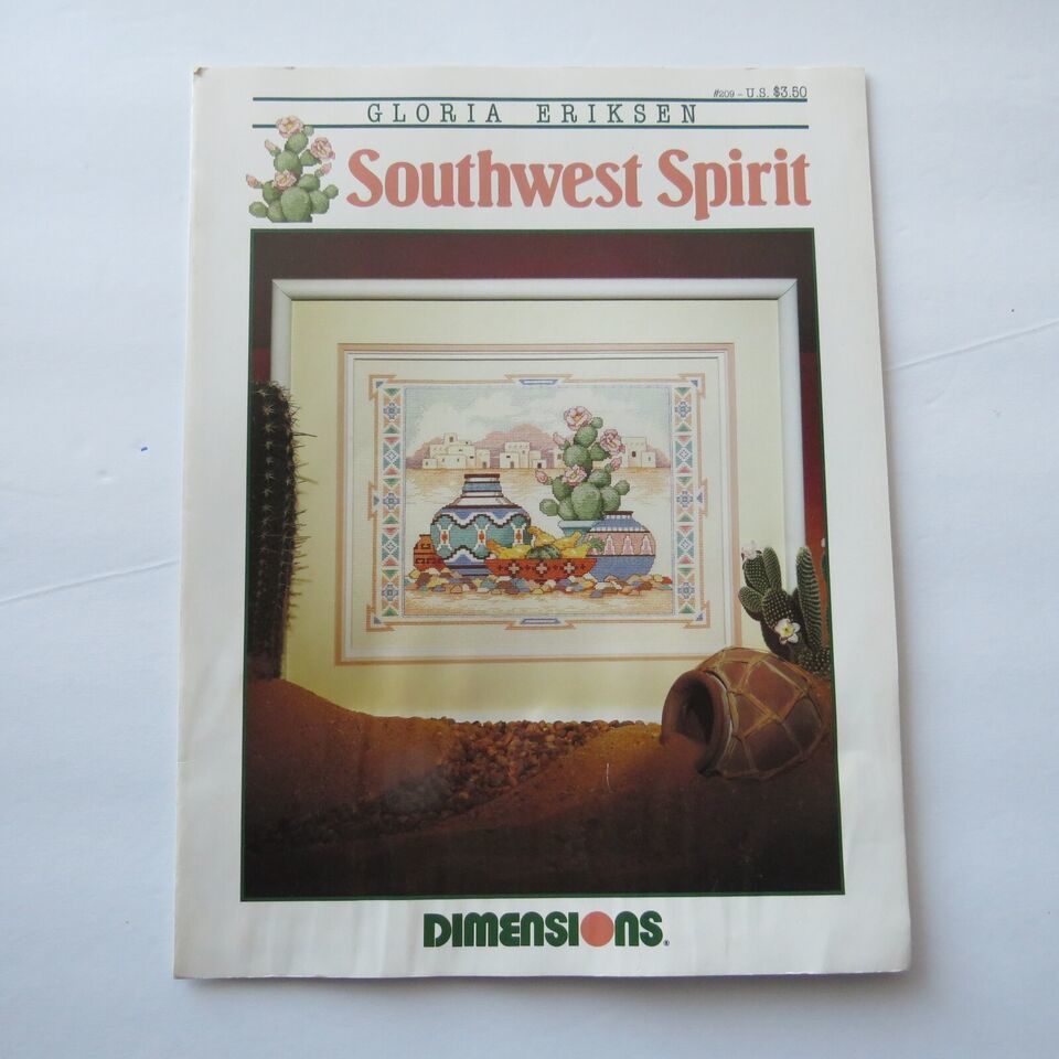 Southwest Spirit Dimensions Cross Stitch Chart Vintage Booklet #209 1992 - £3.14 GBP