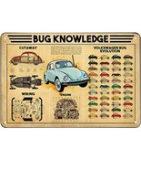 VW Bug Beetle Knowledge metal wall poster decor Retro Tin Sign Home Bar - $39.33 CAD+