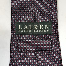 Vintage Lauren Ralph Lauren Silk Neck Tie Geometric Pattern Red Blue Mad... - $21.43