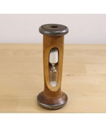 Egg 3 Minute Timer Hourglass Made from VTG Wood Steel Bobbin Spool Game - $12.86