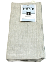 J. C. Penney Home Napkin Pair (2) Light Gray 19&quot; x 19&quot; 100% Cotton - £7.53 GBP