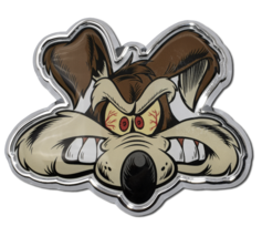 looney tunes wile e. coyote chrome auto emblem usa made - £31.45 GBP